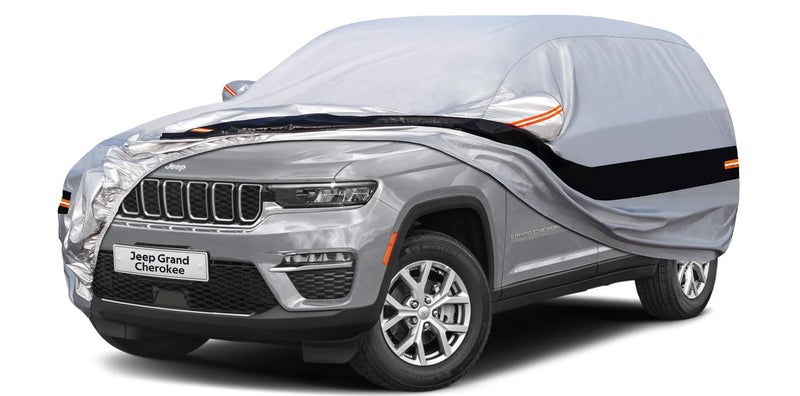 Holthly 10 Layers SUV Car Cover Custom Fit for Jeep Grand Cherokee 20102024 Waterproof All Weather for Automobiles Outdoor Full Cover Rain Sun UV ProtectionSilver