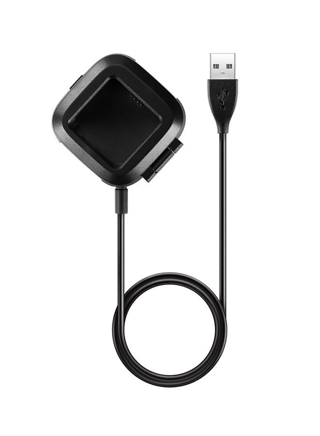 NIBEMINENT 2-In-1 USB Charging Dock Station Cable For Fitbit Versa Black - Image 1