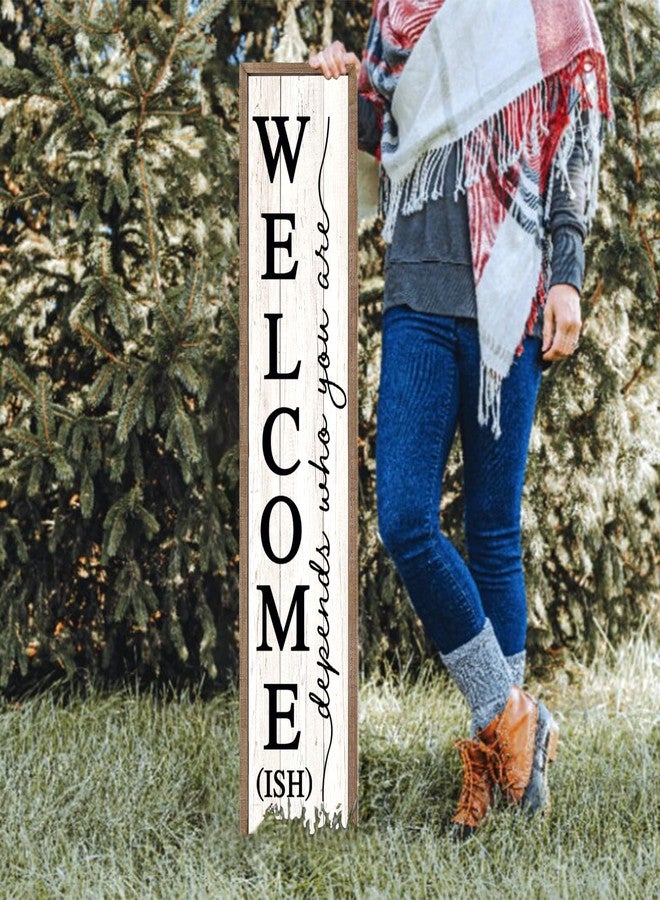 comurdyo Welcome Wood Plaque Sign Outdoor Porch Yard for With Farmhouse Rustic Porch Icons Hang Vertically or Lean Outside Seasonal Art Wall Decor (Wood White) - Image 4