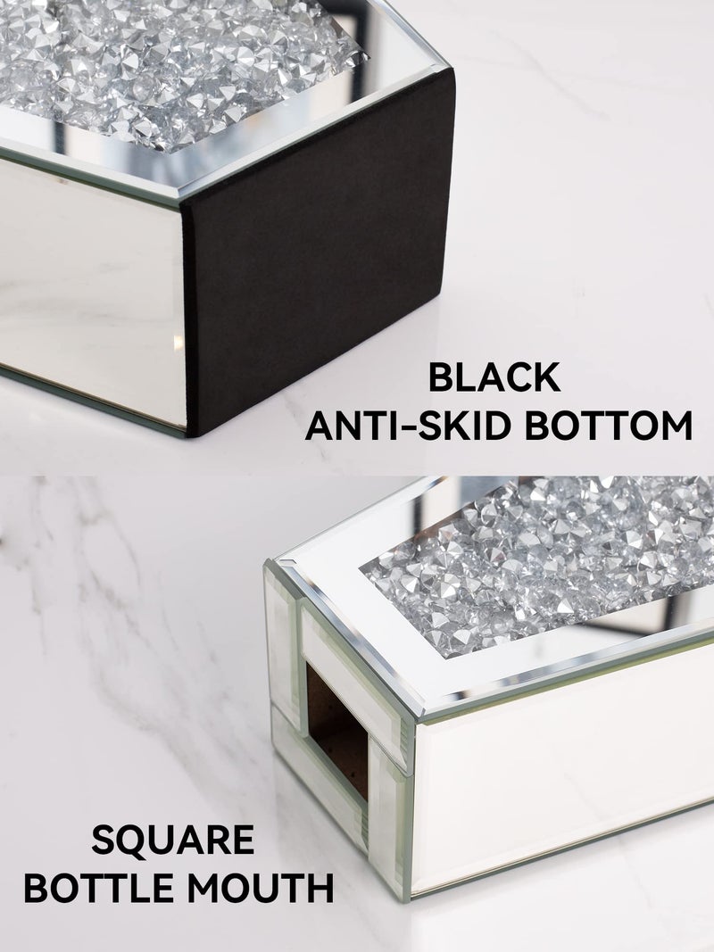 blingworld Flower Vase Crushed Diamond Vases for Decor Silver Mirror Vases for Centerpieces, Bling Crystal Decorative Glass Vase for Home Decor, 12 Inch - Can’t Hold Water - Image 3