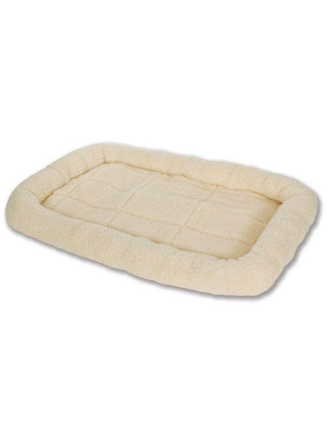 MILLER Little Giant Pet Lodge Fleece Pet Bed, 29 Inch Medium Size, Cream - Image 1