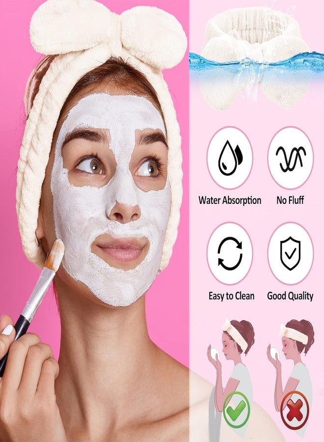 MELUDI طقم ربطات رأس ومعصم للنساء، مناسب لمستحضرات التجميل وغسول الوجه، ربطات رأس ومعصم للعناية بالبشرة (مع) - Image 3