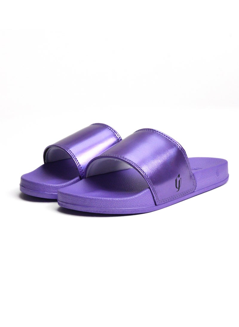 Uji - Shiny Upper Padding slide slipper For Women - Image 1