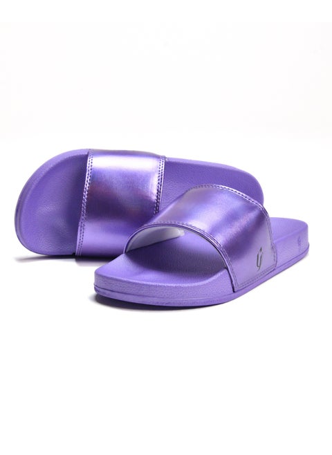 Shiny Upper Padding slide slipper For Women