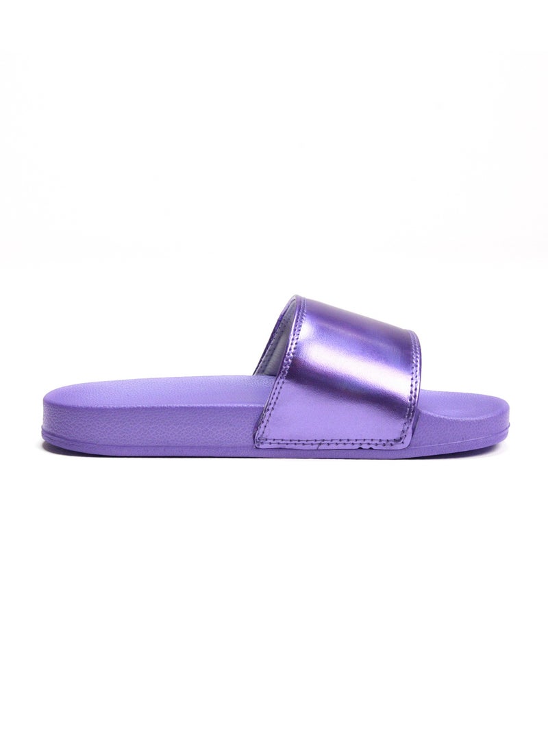 Uji - Shiny Upper Padding slide slipper For Women - Image 1