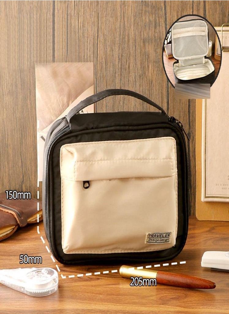 Eckek - Large Capacity Pencil Bag Desktop Organizer Stationery Bag Fashion   Office - Image 1