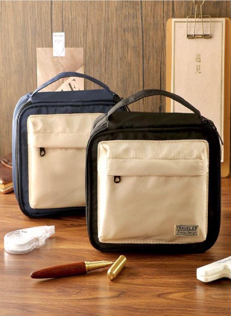 Eckek - Large Capacity Pencil Bag Desktop Organizer Stationery Bag Fashion   Office - Image 1