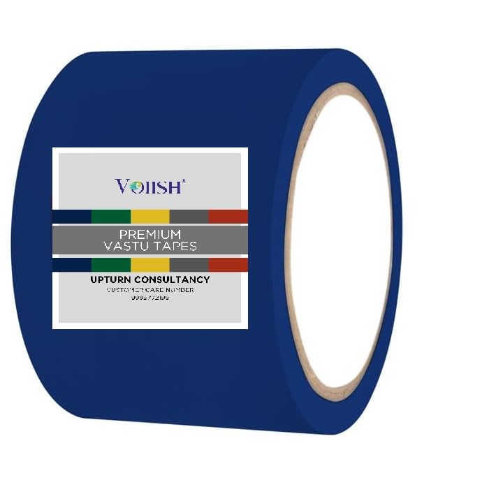 VOIISH Tape for Vastu Dosh Remedy/Heavy Duty Vinyl Tape, Vastu Correction for Bathroom and Entrance (Size:- 4 Inches, Length: 22 Meters) (Blue_Pack of 1) - Image 1