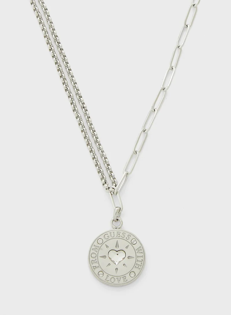 GUESS Embellished Coin Necklace