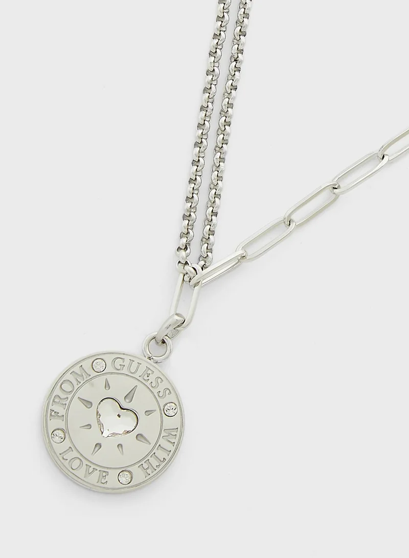 GUESS Embellished Coin Necklace