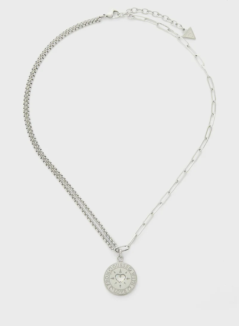 GUESS Embellished Coin Necklace