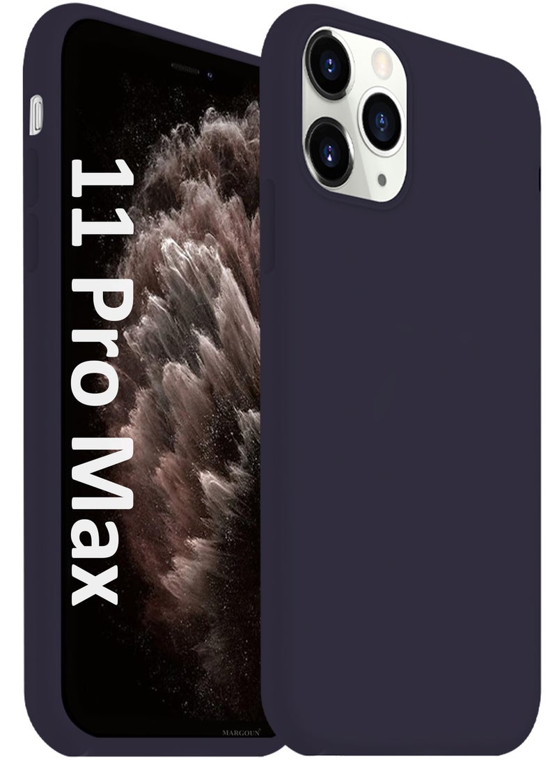 CATANES Soft Silky Silicone Case Cover for Apple iPhone 11 Pro Max - Full Body Protection - Dark Purple - Image 1