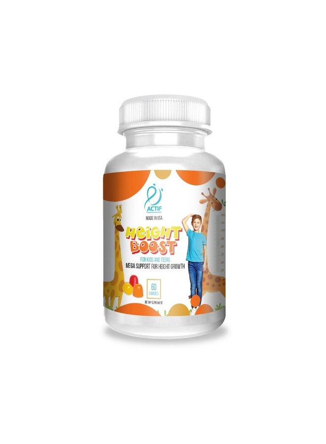 Actif Height Boost Mega Support for Height Growth with 10+ Factors, Height Supplement for Kids and Teens, 60 Gummies, Strawberry Flavor, Get Tall Fast Formula - Image 1