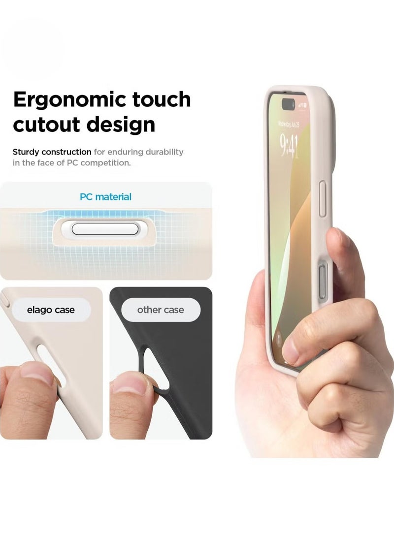 ELTRAZONE iPhone 16 Pro Case Cover – Full Body Protection, Shockproof, Slim Design with Anti-Scratch Soft Microfiber Lining – Stone - Image 5