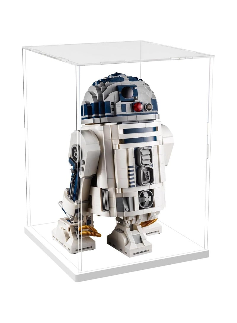 TPGP Acrylic Display Case with White Base | Display Boxes for Collectibles | Dustproof Protection Showcase (25x25x35 cm) - Image 1