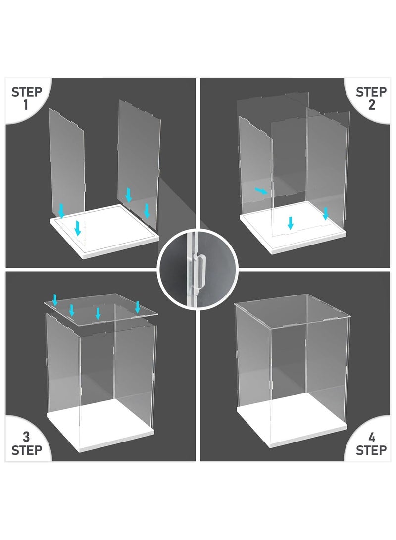 TPGP Acrylic Display Case with White Base | Display Boxes for Collectibles | Dustproof Protection Showcase (25x25x35 cm) - Image 2
