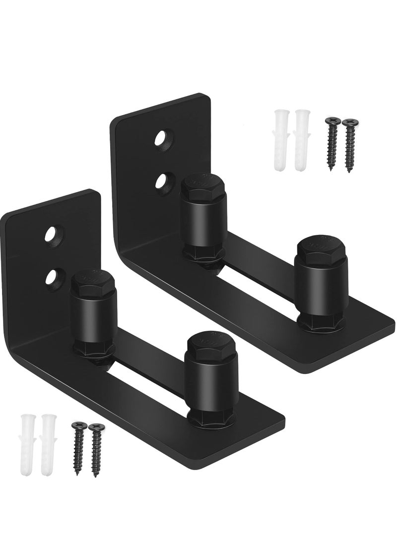 Sliding Barn Door Bottom Floor Guide Adjustable Stay Roller Wall Mounted Hardware Flush Flat Bottom Design Fit All Size Door 2 Set - Image 1
