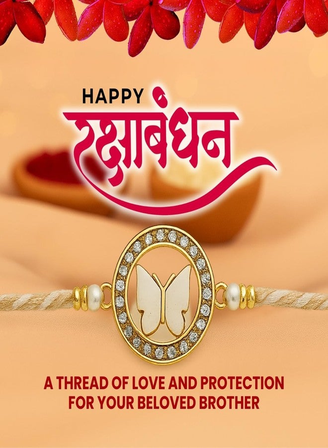 Sage Square Rakhi for Brother, Bhai with Roli Chawal | Raksha Bandhan | Designer Beads, Stones, Decorative Work | Stylish Handcrafted Rakhi Gifting for Sibling Festival Celebration (Type 11) - Image 5