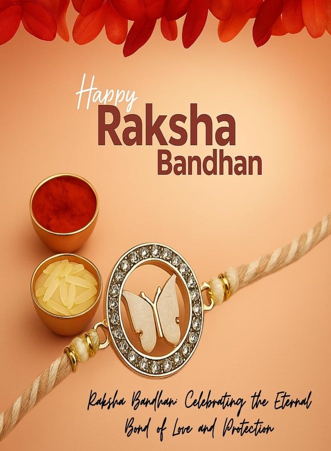 Sage Square Rakhi for Brother, Bhai with Roli Chawal | Raksha Bandhan | Designer Beads, Stones, Decorative Work | Stylish Handcrafted Rakhi Gifting for Sibling Festival Celebration (Type 11) - Image 2