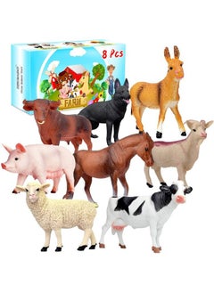 KECIABO Animal Figurines Big Animal Toys 8 Pcs Farm Animals Figurines Toys Realistic Plastic Animals Playset Educational Learning Toy Set For Kids Toddlers  - Image 2
