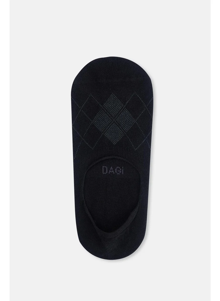 dagi Black Men's Diamond Pattern Invisible Socks