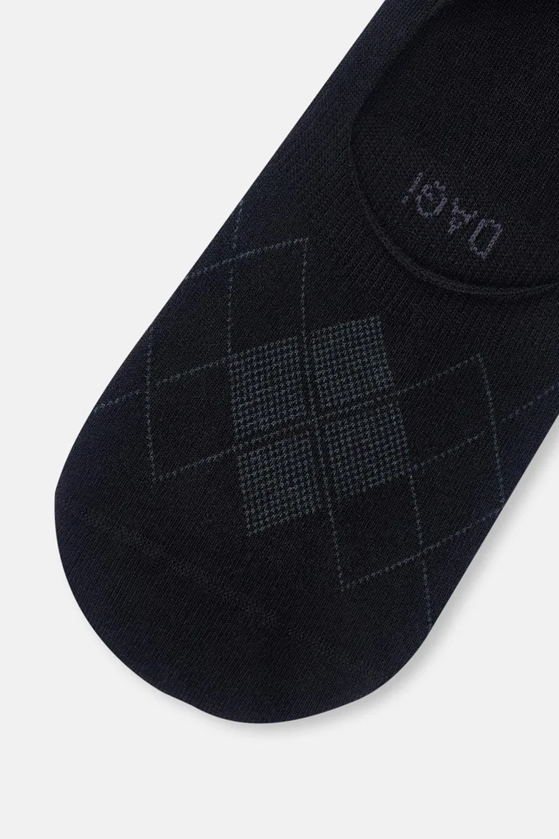 dagi Black Men's Diamond Pattern Invisible Socks