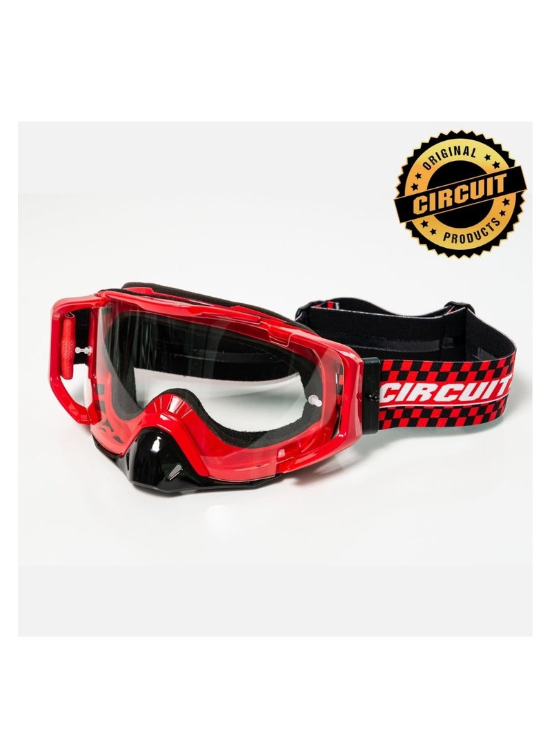 CIRCUIT Equipment Occhiali Motocross Quantum-N Red/Black - Image 1