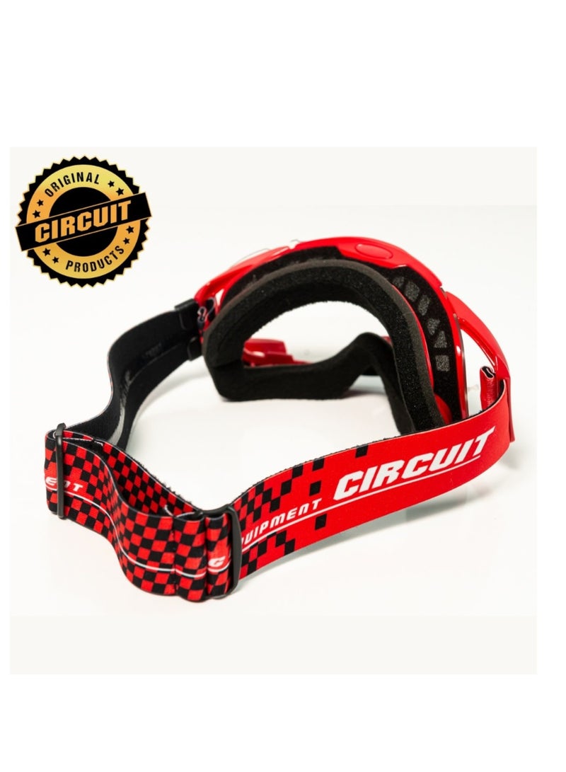 CIRCUIT Equipment Occhiali Motocross Quantum-N Red/Black - Image 2