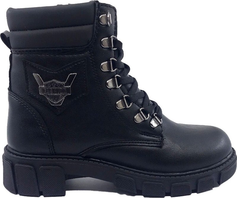 TwinGo 670 Non-Slip Sole Lace-Up Zippered Black Nova Women's Boots  - Image 1