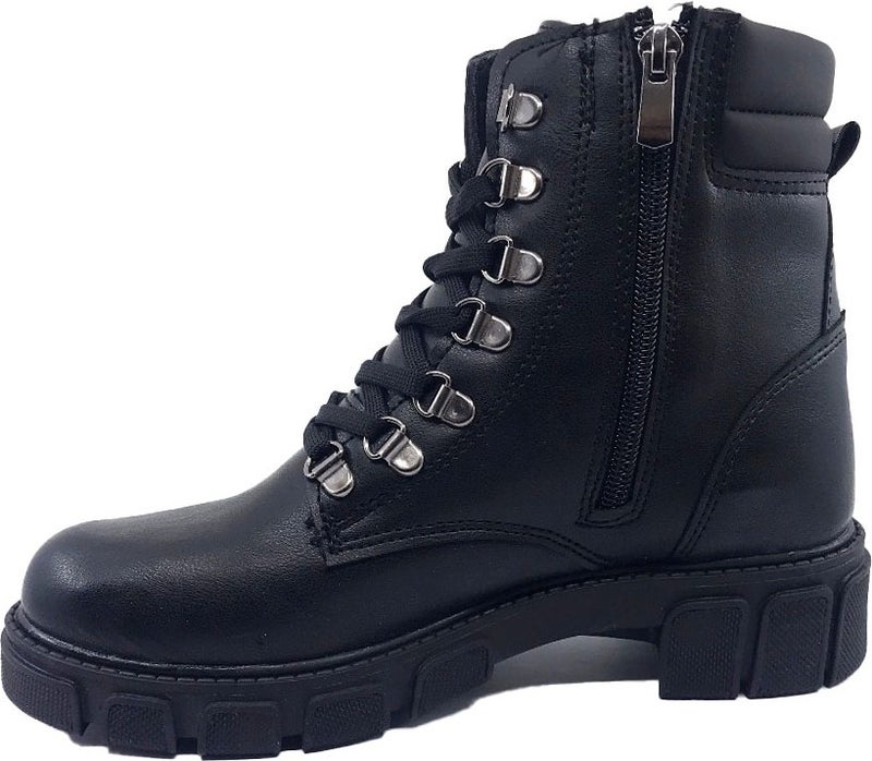 TwinGo 670 Non-Slip Sole Lace-Up Zippered Black Nova Women's Boots  - Image 4