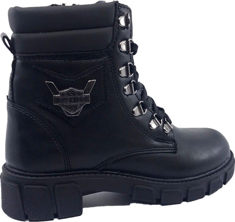 TwinGo 670 Non-Slip Sole Lace-Up Zippered Black Nova Women's Boots  - Image 5