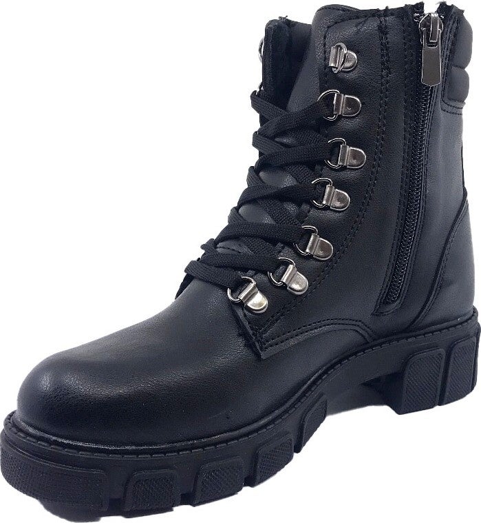 TwinGo 670 Non-Slip Sole Lace-Up Zippered Black Nova Women's Boots  - Image 3