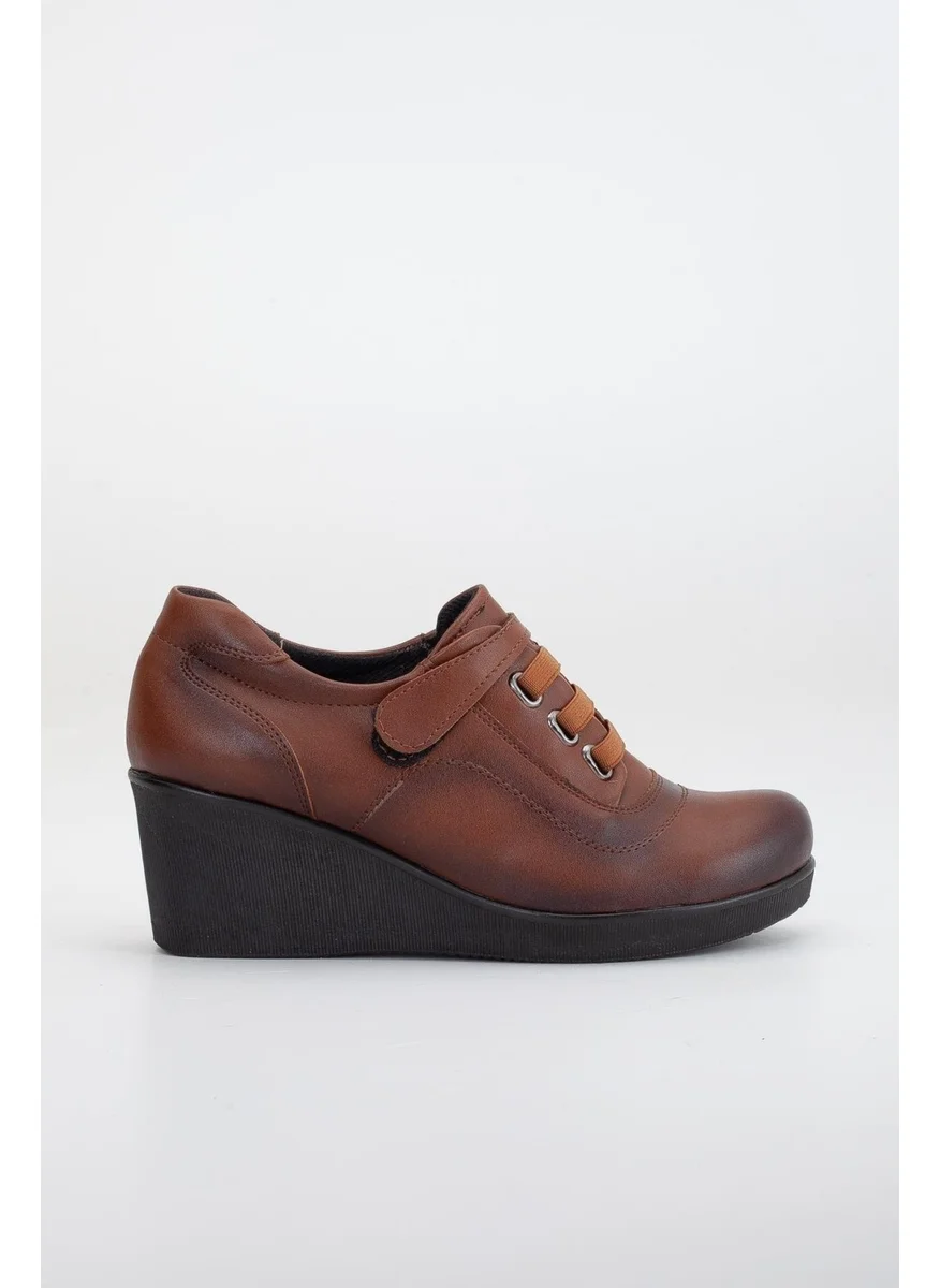 Dilimler Ayakkabı Padded Sole Velcro Elastic Band Tan Women's Casual Shoes