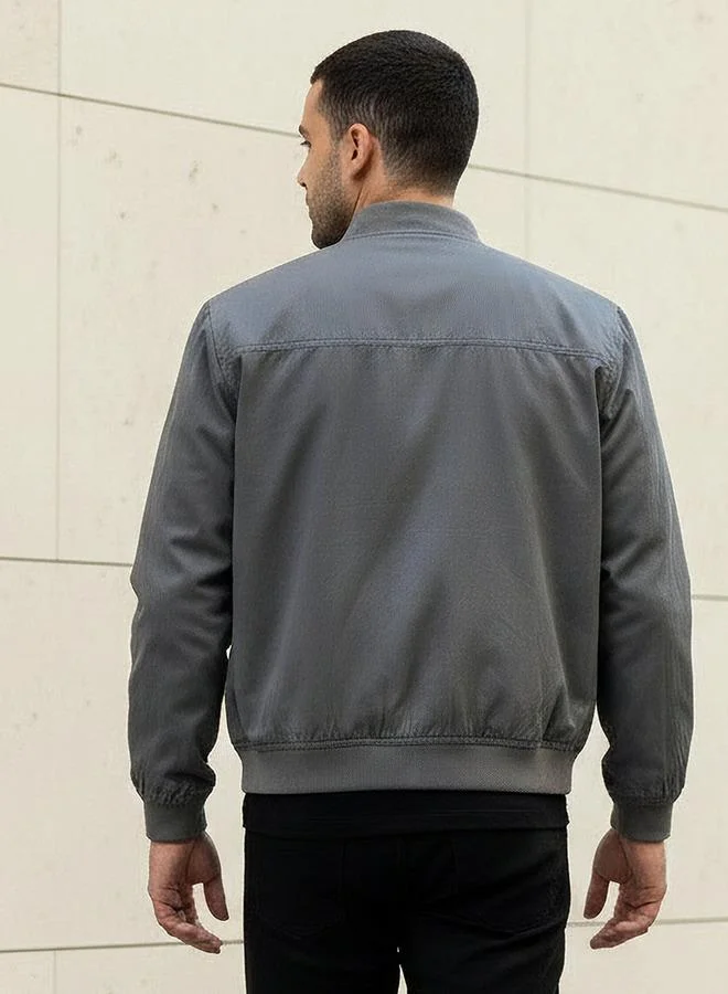 Splash FAV GREY Men Regular Fit Twill Bomber Jacket for Men | Best Price UAE
