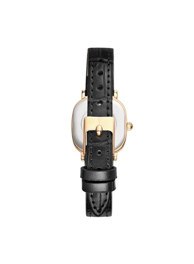 ECSTACY Women's Genuine leather Analog Watch E25510-GLBW - 23 mm