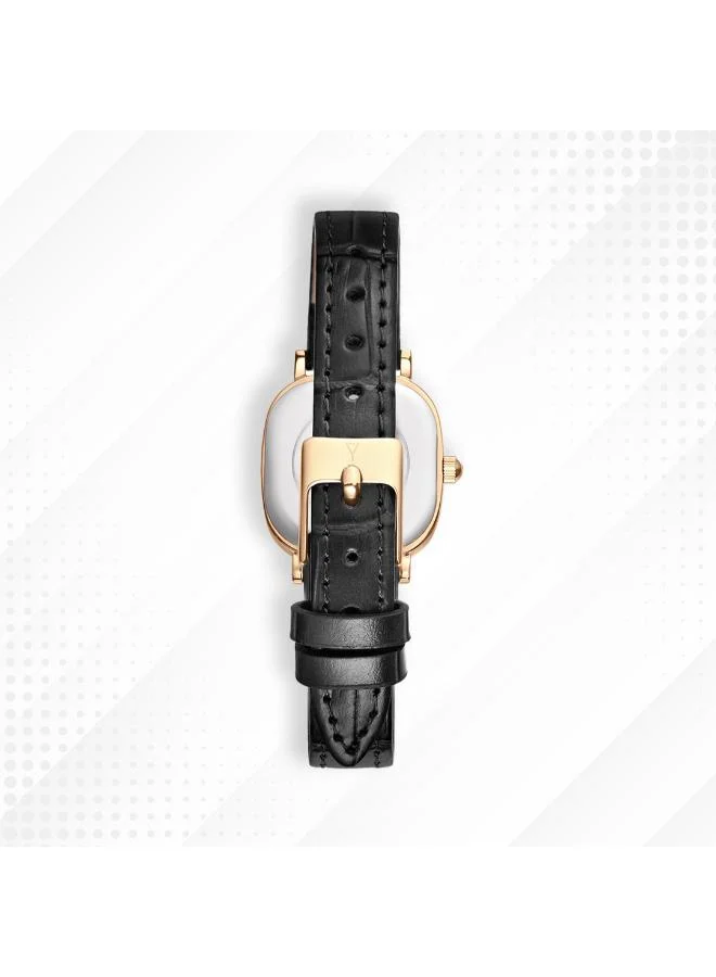 ECSTACY Women's Genuine leather Analog Watch E25510-GLBW - 23 mm
