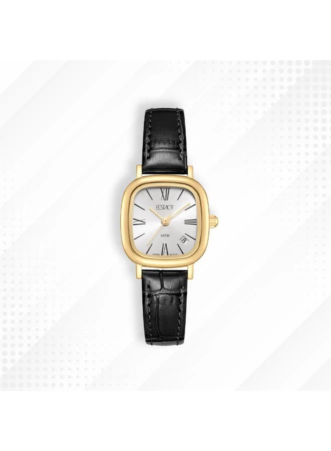 ECSTACY Women's Genuine leather Analog Watch E25510-GLBW - 23 mm