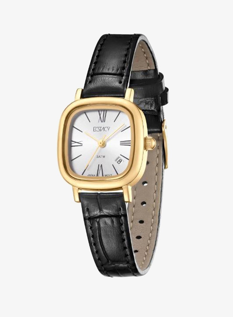ECSTACY Women's Genuine leather Analog Watch E25510-GLBW - 23 mm - Image 2