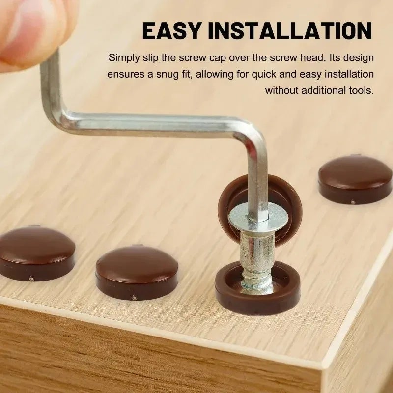 1000/100pcs Plastic Hinged Screw Cover Caps Cross Screw Snap-On Caps Fold Snap Protective Cap Furniture Decorative Nuts Cover - Image 4