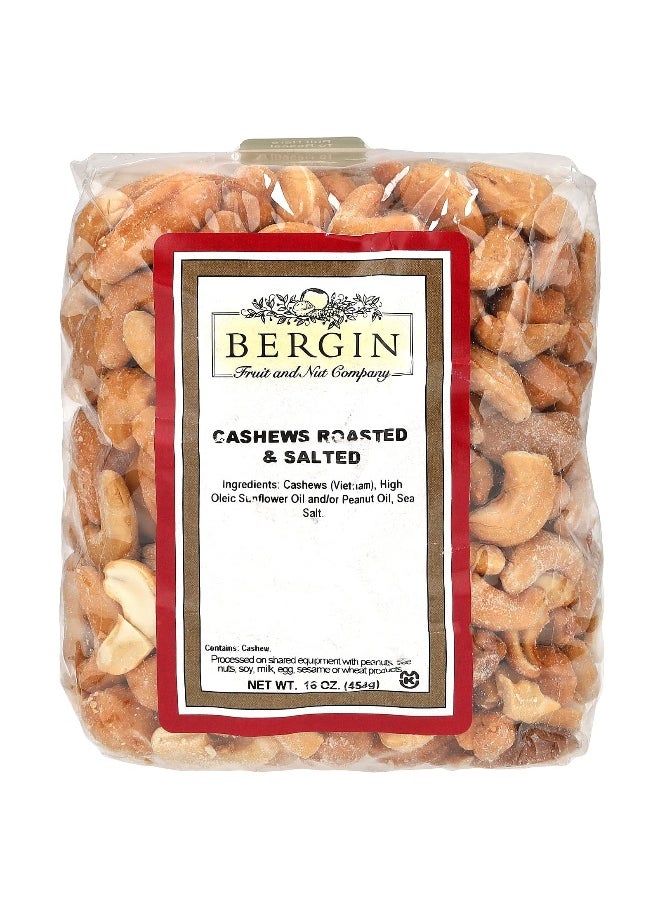 Bergin Fruit and Nut Company Bergin Fruit and Nut Company, Cashews, Roasted & Salted, 16 oz (454 g)  - Image 1