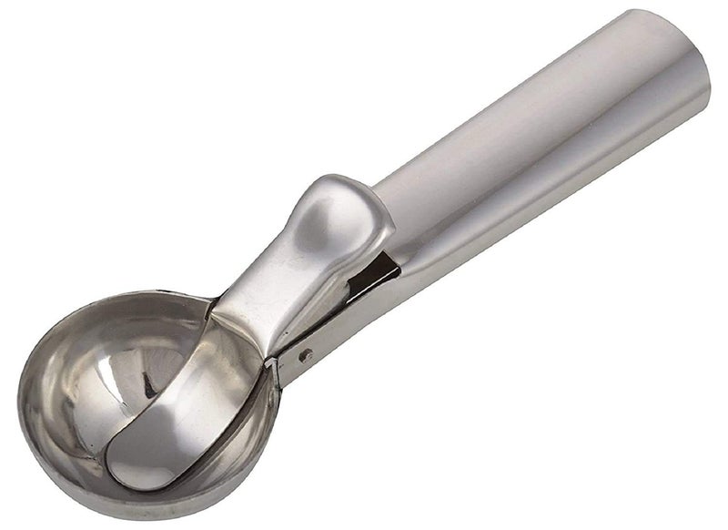 Sakoraware Stainless Steel Easy Trigger Icecream Scoop |ice Cream Spoon | Large Size Multifunctional Durable| Smooth Trigger for Effortless Scooping of Ice Cream Sorbet - 1 Piece Silver Color - Image 1