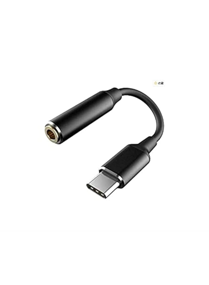 Type-C to 3.5mm AUX Adapter Cable - Black - Image 1