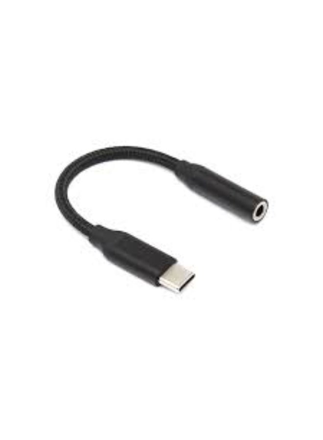 Type-C to 3.5mm AUX Adapter Cable - Black - Image 2