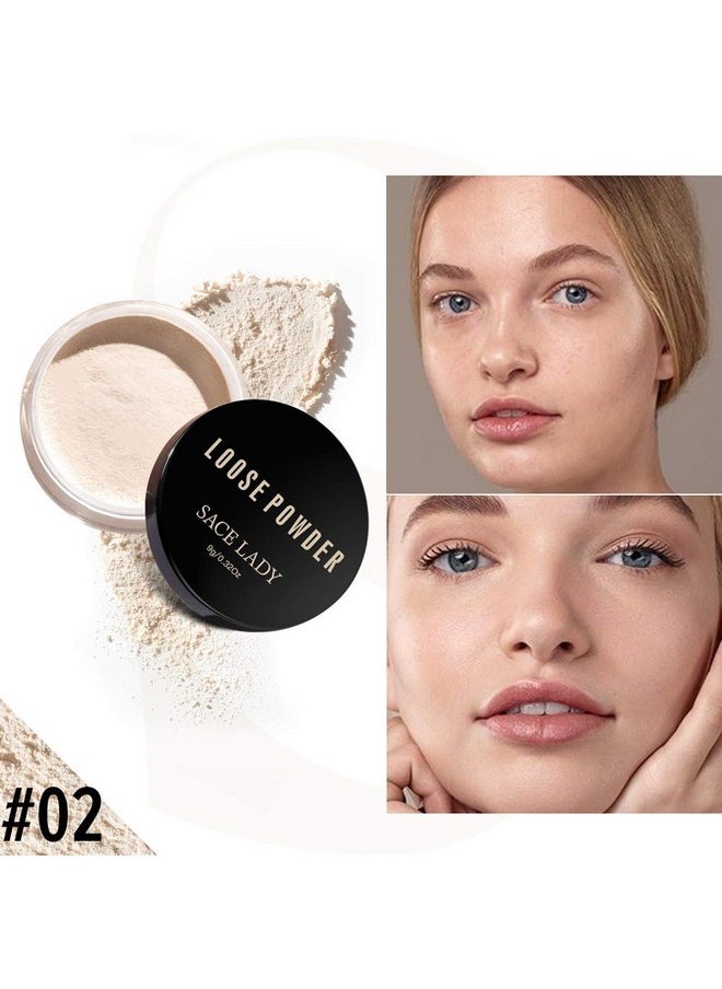 SACE LADY - Oil Control Loose Powder Setting Make Up Waterproof Poreless Long Lasting Soft-Matte Face Powder Makeup, 0.32Oz (02) - Image 1