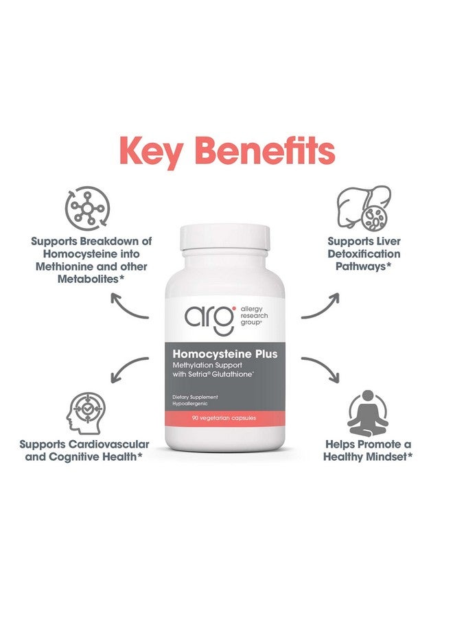 Allergy Research Group Homocysteine Plus Supplement - with Setria Glutathione, Vitamin B Complex, Trimethylglycine, Vegetarian Capsules - 90 Count - Image 4