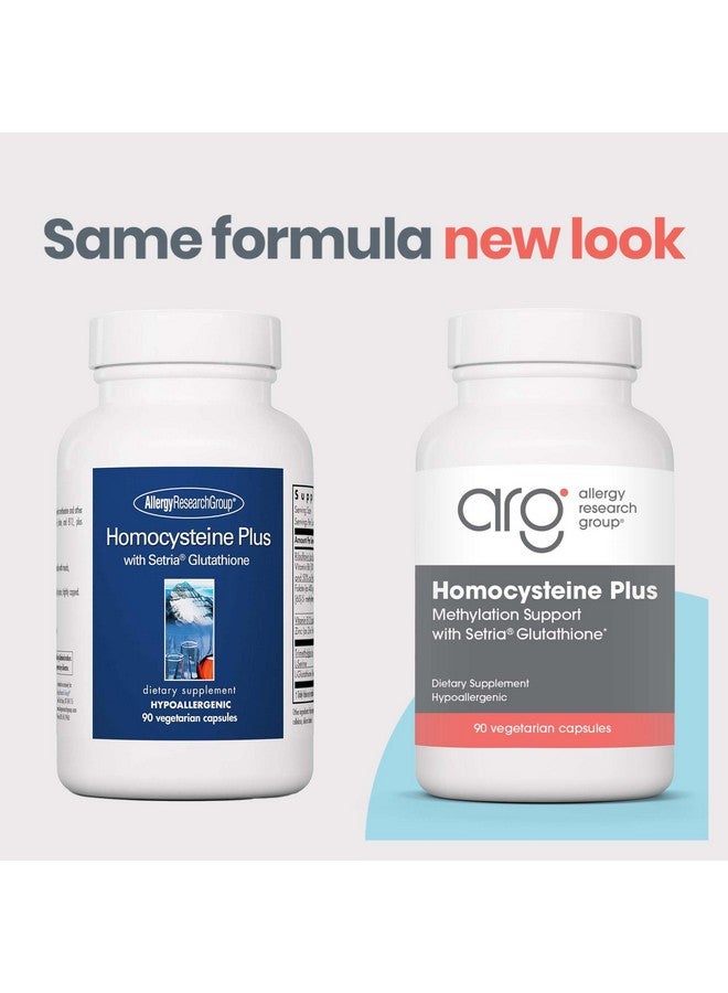 Allergy Research Group Homocysteine Plus Supplement - with Setria Glutathione, Vitamin B Complex, Trimethylglycine, Vegetarian Capsules - 90 Count - Image 2