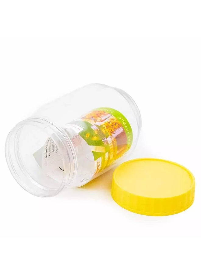 Sunpet Sunpet Plastic Round Food Container Transparent with Yellow Cover, Capacity 300ml  - Image 2
