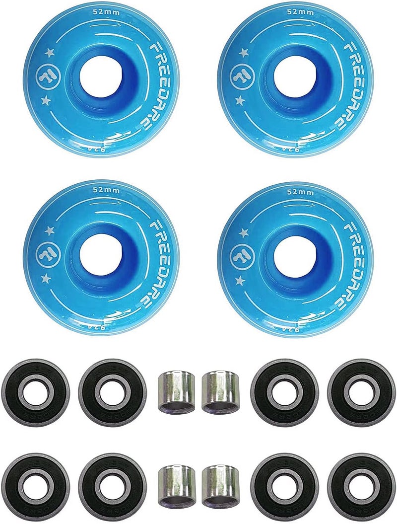 FREEDARE Skateboard Wheels 52mm and Bearings, Spacers Installed 92A for Street Tricks(Pack of 4) - Image 2