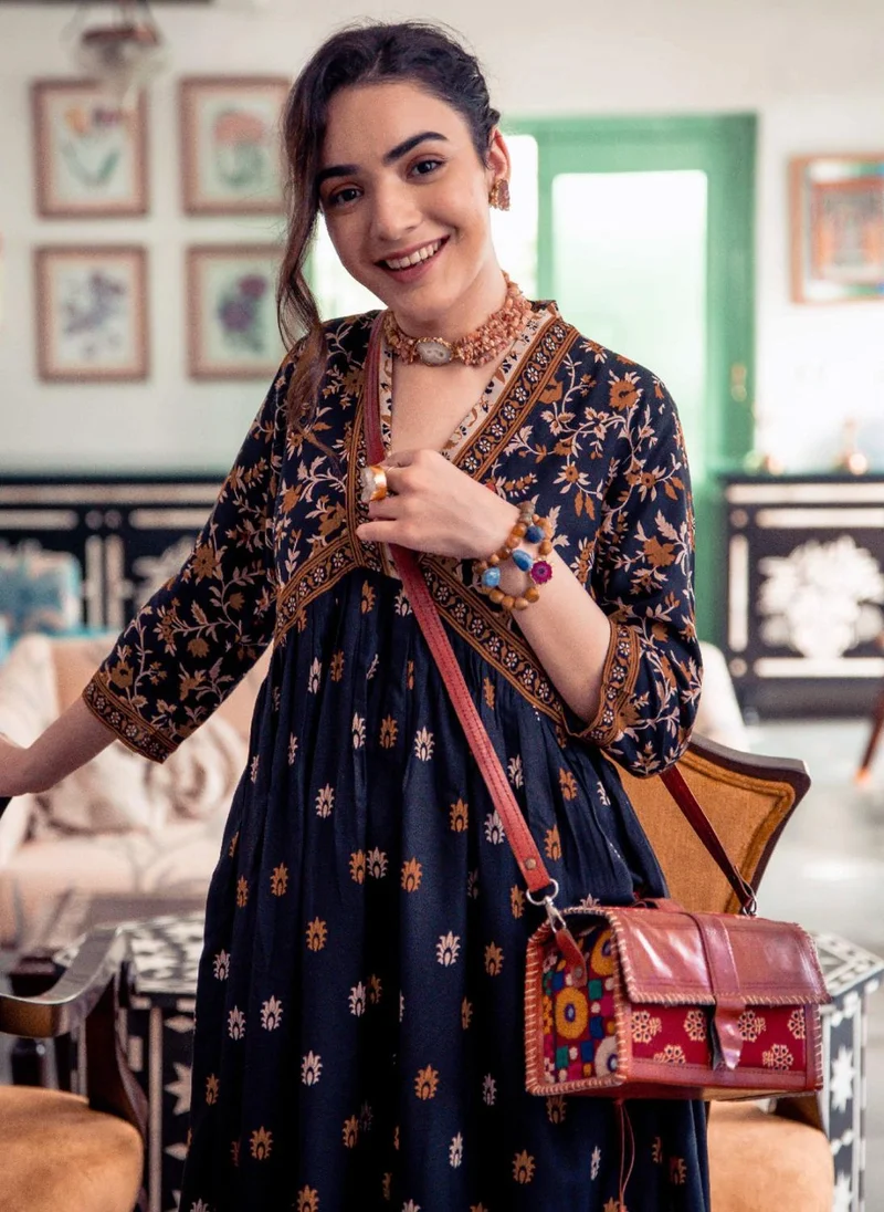 ZERESOUQ Floral Print Midi Dress