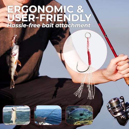 HACER Stainless Steel Barbed Circle Fishing Portable Hooks lot for Ocean Lake Pond River (5 PCs) - Image 5